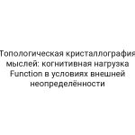 Топологическая кристаллография мыслей: когнитивная нагрузка Function в условиях внешней неопределённости